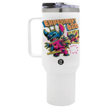 Stitch Experiment 626, Mega Tumbler με καπάκι, διπλού τοιχώματος (θερμό) 1,2L