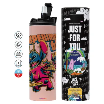 Stitch Experiment 626, Tumbler stainless steel PINK 600ml