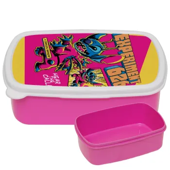 Stitch Experiment 626, ΡΟΖ παιδικό δοχείο φαγητού (lunchbox) πλαστικό (BPA-FREE) Lunch Βox M18 x Π13 x Υ6cm