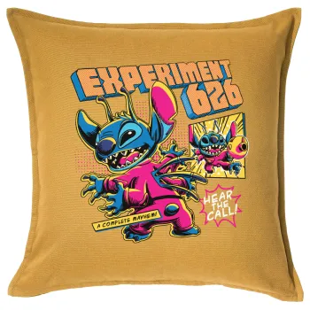 Stitch Experiment 626, Μαξιλάρι καναπέ Κίτρινο 100% βαμβάκι, περιέχεται το γέμισμα (50x50cm)