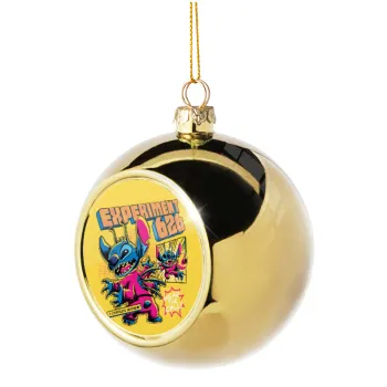 Stitch Experiment 626, Golden Christmas tree ball ornament 8cm