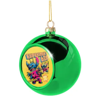 Stitch Experiment 626, Green Christmas tree ornament ball 8cm