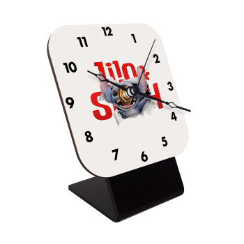 Stitch movie, Quartz Wooden table clock with hands (10cm)