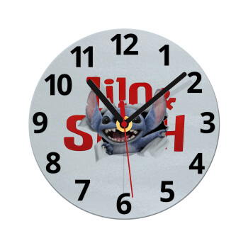 Stitch movie, Ρολόι τοίχου γυάλινο (20cm)