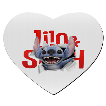 Stitch movie, Mousepad heart 23x20cm