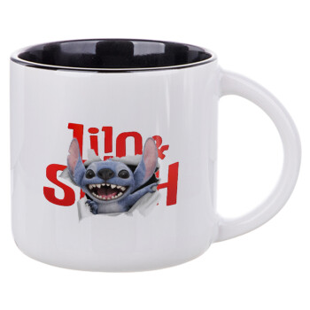 Stitch movie, Κούπα κεραμική 400ml Λευκή/Μαύρη