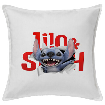 Stitch movie, Sofa cushion White 50x50cm includes filling