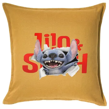 Stitch movie, Sofa cushion YELLOW 50x50cm includes filling