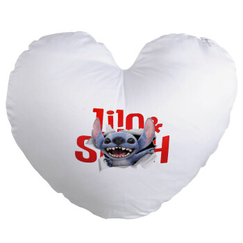 Stitch movie, Μαξιλάρι καναπέ καρδιά 40x40cm περιέχεται το  γέμισμα