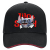 DRILL Adult Ultimate Hat BLACK/RED, (100% COTTON, ADULT, UNISEX, ONE SIZE)