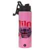 Metallic water bottle with safety lid, 850ml aluminum
