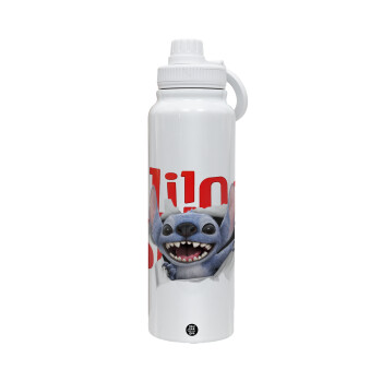 Stitch movie, 1L Stainless Steel Thermal Bottle with Phone Holder & Double Wall Insulation
