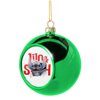 Stitch movie, Green Christmas tree ornament ball 8cm