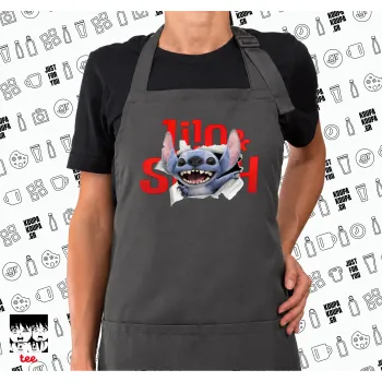 Stitch movie, Ποδιά μακριά Σεφ ολόσωμη με τσέπες GREY (ΕΝΗΛΙΚΩΝ)