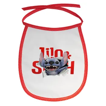 Stitch movie, Σαλιάρα μωρού αλέκιαστη με κορδόνι Κόκκινη