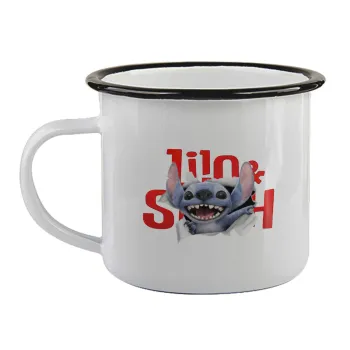 Stitch movie, Κούπα εμαγιέ με μαύρο χείλος 360ml