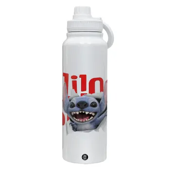 Stitch movie, Θερμός 1L Ανοξείδωτο με Βάση Κινητού & Διπλά Τοιχώματα
