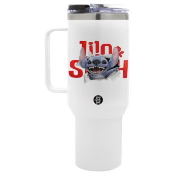 Stitch movie, Mega Tumbler με καπάκι, διπλού τοιχώματος (θερμό) 1,2L