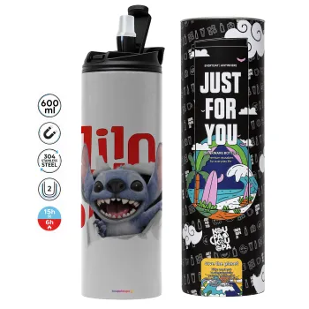 Stitch movie, Tumbler stainless steel GREY 600ml