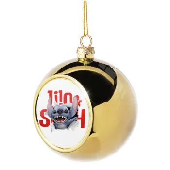Stitch movie, Golden Christmas tree ball ornament 8cm