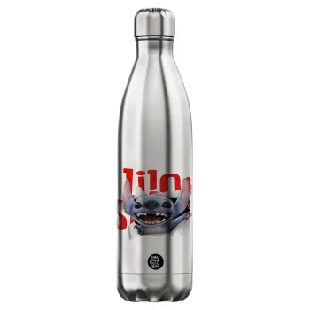 Stitch movie, Μεταλλικό παγούρι θερμός Inox (Stainless steel), διπλού τοιχώματος, 750ml