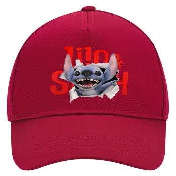 Stitch movie, Adult Ultimate Hat RED, (100% COTTON DRILL, ADULT, UNISEX, ONE SIZE)
