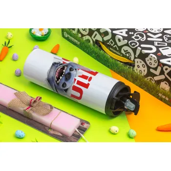 Stitch movie, Πασχαλινή Λαμπάδα με Travel Tumbler θερμό με διπλό καπάκι (600ml, BPA free) & κερί αρωματικό πλακέ (30cm) (ΡΟΖ)