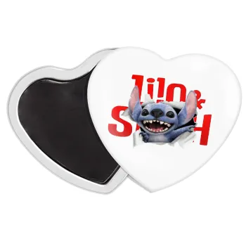 Stitch movie, Μαγνητάκι καρδιά (57x52mm)