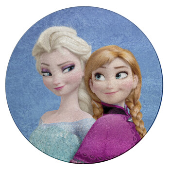 Ψυχρά κι ανάποδα Έλσα και Άννα, Επιφάνεια κοπής γυάλινη στρογγυλή (30cm)