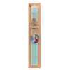 Easter Set, wooden keychain & aromatic flat Easter candle (30cm) (TURQUOISE)