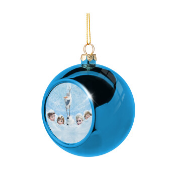 Ψυχρά κι ανάποδα Όλαφ και οι φίλοι του, Χριστουγεννιάτικη μπάλα δένδρου Μπλε 8cm