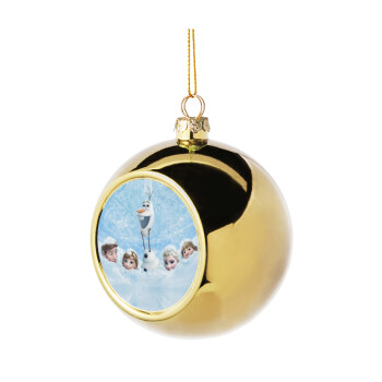 Ψυχρά κι ανάποδα Όλαφ και οι φίλοι του, Χριστουγεννιάτικη μπάλα δένδρου Χρυσή 8cm