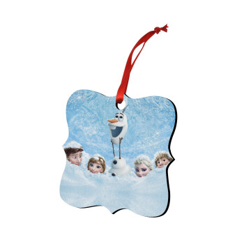 Ψυχρά κι ανάποδα Όλαφ και οι φίλοι του, Στολίδι Χριστουγεννιάτικο στολίδι polygon ξύλινο 7.5cm