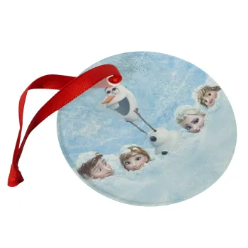 Ψυχρά κι ανάποδα Όλαφ και οι φίλοι του, Christmas ornament glass 9cm
