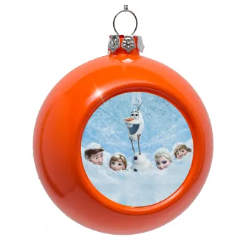 Ψυχρά κι ανάποδα Όλαφ και οι φίλοι του, Orange Christmas tree ornament bauble 8cm
