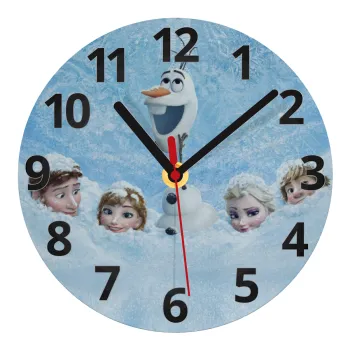 Ψυχρά κι ανάποδα Όλαφ και οι φίλοι του, Ρολόι τοίχου γυάλινο (20cm)