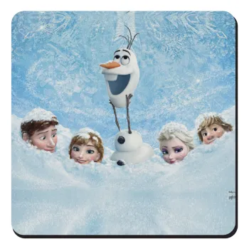 Ψυχρά κι ανάποδα Όλαφ και οι φίλοι του, Τετράγωνο μαγνητάκι ξύλινο 9x9cm