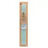 Easter Set, wooden keychain & aromatic flat Easter candle (30cm) (TURQUOISE)