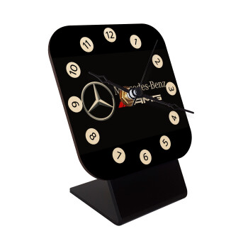 Mercedes AMG, Quartz Table clock in natural wood (10cm)