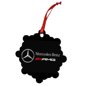 Mercedes AMG, Christmas ornament snowflake wooden 7.5cm