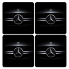 Mercedes car, ΣΕΤ 4 Σουβέρ ξύλινα τετράγωνα (9cm)