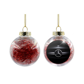 Mercedes car, Χριστουγεννιάτικη μπάλα δένδρου διάφανη με κόκκινο γέμισμα 8cm