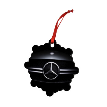 Mercedes car, Χριστουγεννιάτικο στολίδι snowflake ξύλινο 7.5cm
