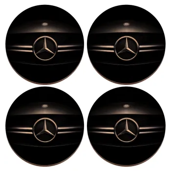 Mercedes car, ΣΕΤ x4 Σουβέρ ξύλινα στρογγυλά plywood (9cm)