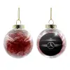 Transparent Christmas tree ball ornament with red filling 8cm
