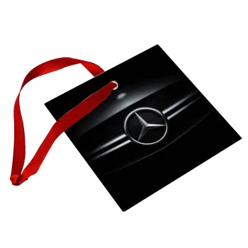 Mercedes car, Christmas ornament, glass square ornament 9x9cm