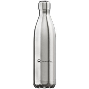 Mercedes small logo, Μεταλλικό παγούρι θερμός Inox (Stainless steel), διπλού τοιχώματος, 750ml