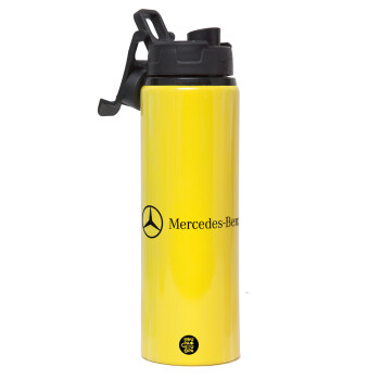 Mercedes small logo, Metallic water bottle with safety lid, 850ml aluminum