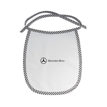 Mercedes small logo, Σαλιάρα μωρού αλέκιαστη με κορδόνι Μαύρη
