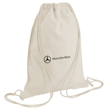 Mercedes small logo, Backpack bag GYMBAG natural (28x40cm)
